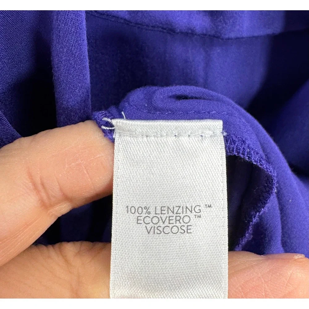 J. Jill Button Down Shirt sz‎ 4X Purple viscose money preppy minimalist